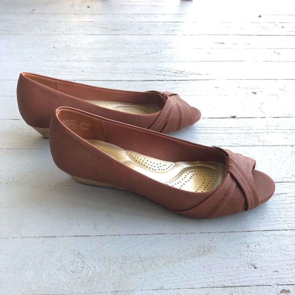 Open Toe Low Wedge Heel